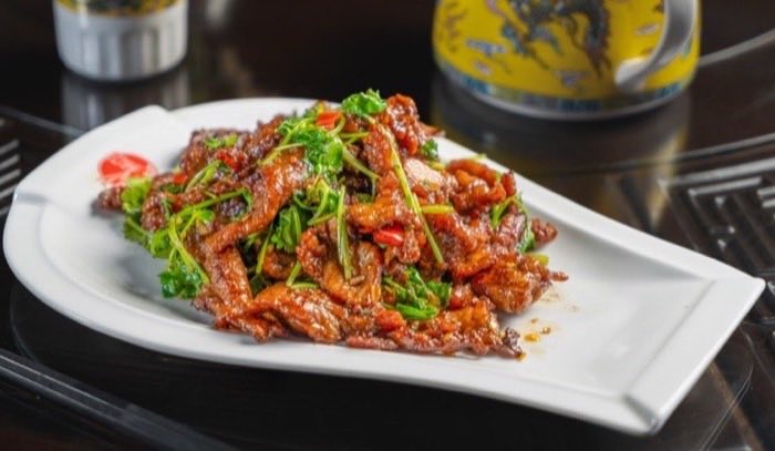 Crisp shredded beef finished with fresh cilantro